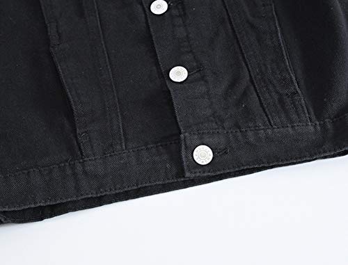 Image of Men's Sleeveless Ripped Denim Vest Casual Slim Fit Button Down Jeans Vests Jacket