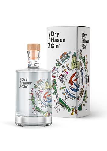 Dry Hasen Gin by Herman Reichold | mit hochwertiger Geschenkverpackung | 500ml Einzelflasche | 42% Vol. | Handcrafted Gin | Gin für Paderborn Liebhaber & Fans