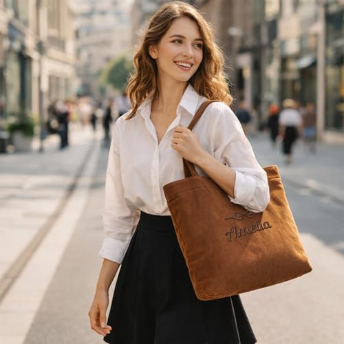 Bolso tote personalizado para mamá, de felpa, con nombre personalizado y cierre cremallera, regalo para el Día de la Madre o cumpleaños miniatura 2