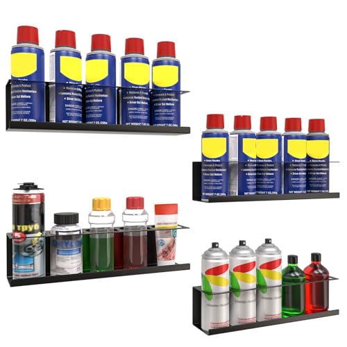 Riciakik 4 Pack Wall-Mounted Spray Bottle Holder, Aerosol Spray Can