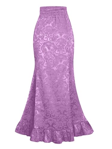 Women's Lace-up Drawstring Tiered Ruffle Maxi Long Mermaid Pencil Skirt Evening Party Dress2