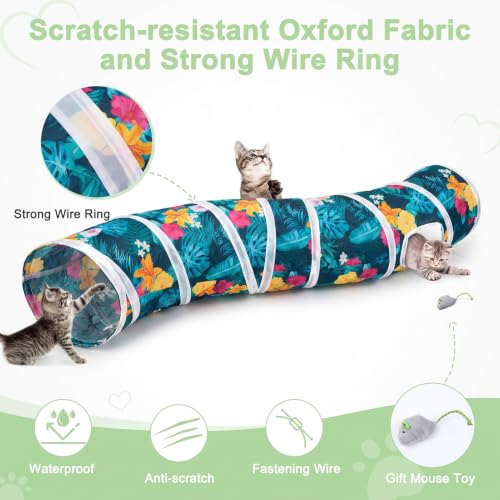 Image of Glittme S-Shape Cat Tunnel, Foldable Cat Tunnels for Indoor Cats