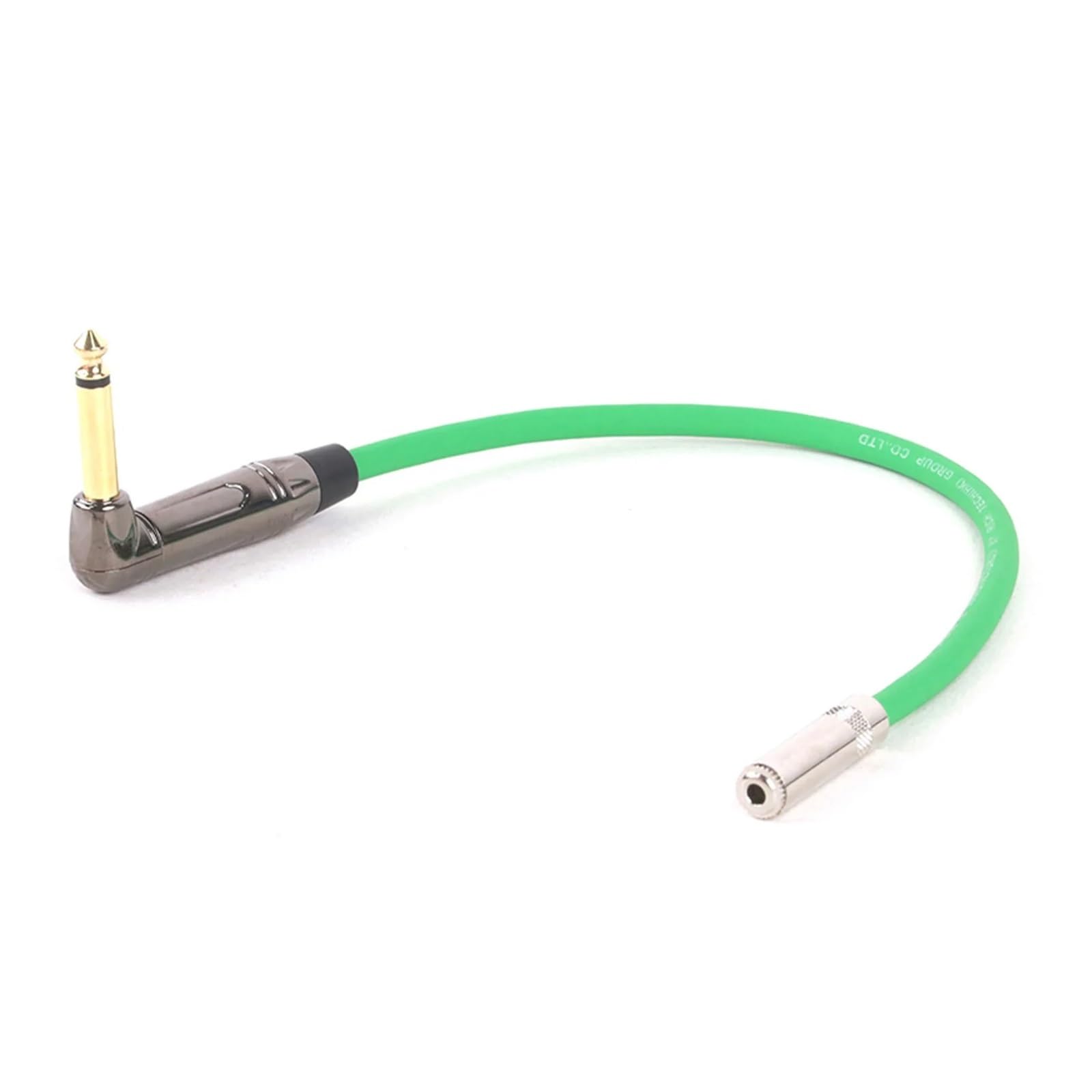 Adaptateur jack mâle coudé 6,35 mm vers jack femelle stéréo 3,5 mm, convertisseur audio, prise casque(Green-BK,2m)