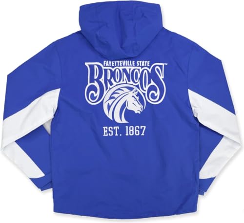 Big Boy Fayetteville State Broncos S8 Mens Windbreaker Jacket [Royal Blue] - ID#64424-146-207-0-02
