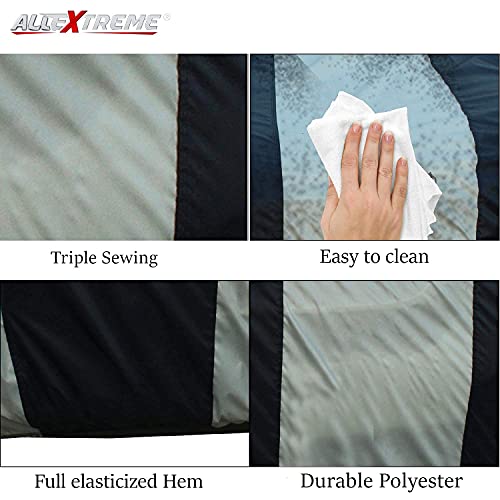 Image of Allextreme AK7005 Car Body Cover Compatible with Maruti Suzuki Alto K10 Custom Fit Dustproof UV Heat Resistant Indoor Outdoor Body Protection (Blue-Silver with Mirror)