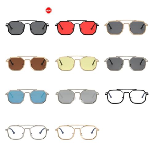 willochra Metal Double beam Square Sunglasses For Men Luxe Vintage punk Sunglasses Women Trendy Retro Fashion Glasses F253