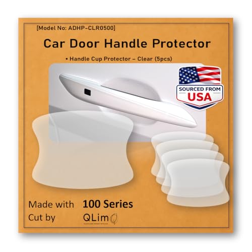 [3M]-5pcs Customized Car Door Handle Cup Protector Made with 3M Paint Protection Film Sticker/Guard Clear(Transparent) Anti Scratch Universal Fit for Most Cars (Clear/5pcs)