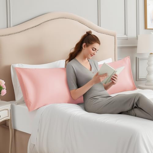 Image of INFIIXSO Silk Pillowcase Coral 20 inchx54 inch
