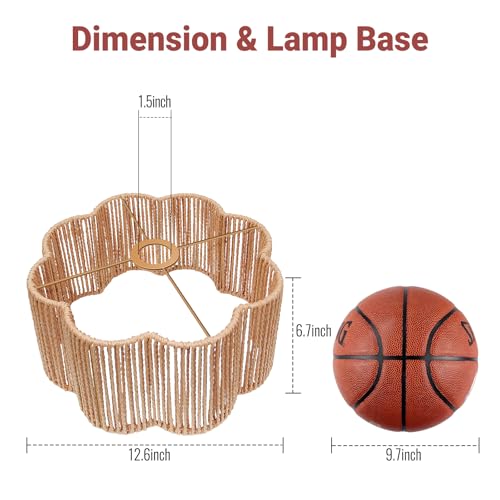 Image of Hanging Light Lamp Shades Boho Rattan Lamp Shades, Woven LampShades for Floor Lamps Rattan Pendant Lights Boho Light Lamp, Table Lamps, Plug in Pendant Light Hanging Lamp