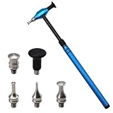 Alriedy Marteau de réparation de bosses de voiture   5 têtes de bouton   Outil de carrosserie pour enlever les bosses sans peinture   Avec marteau télescopique en alliage d'aluminium