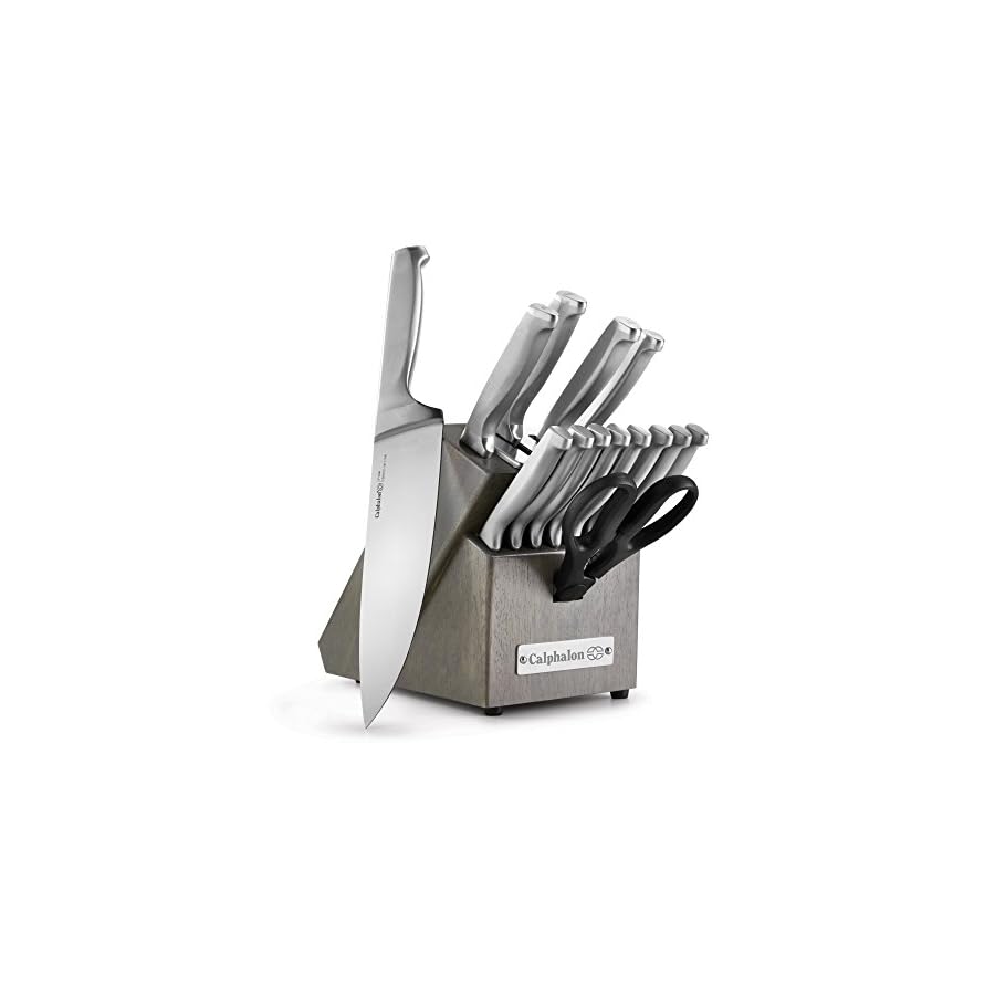 Calphalon-Classic-Self-Sharpening-Stainless-Steel-15-Piece-Knife-Block-Set Calphalon Classic Self-Sharpening Stainless Steel Cutlery Knife Block Set, 15 Piece