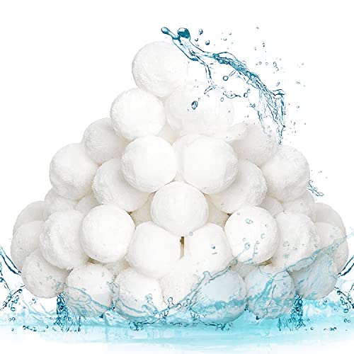VAZILLIO Balles Filtrantes, 800g Boules de Filtre de Piscine Peut Remplacer 28.6 kg Sable Filtrant,Convient à Divers Systèmes de Filtration, Filtre à Sable (800G)