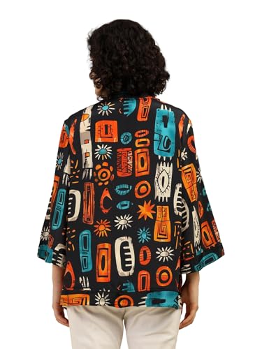 Image of KE KANHA EXPORTS Shrugs for Women Stylish | Beach Outfits for Women Cover Up | Western Summer Shrug for Woman | Soft Silky Free Size Boho Multicolour Kimono Bust 30-42