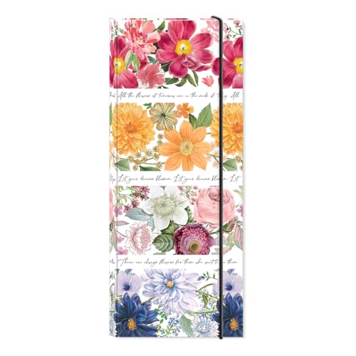Image of Punch Studio Notable Florals, Floral Hardcover Notefolio With Bungee, 40 Pages With Sticky Notepads (50413)