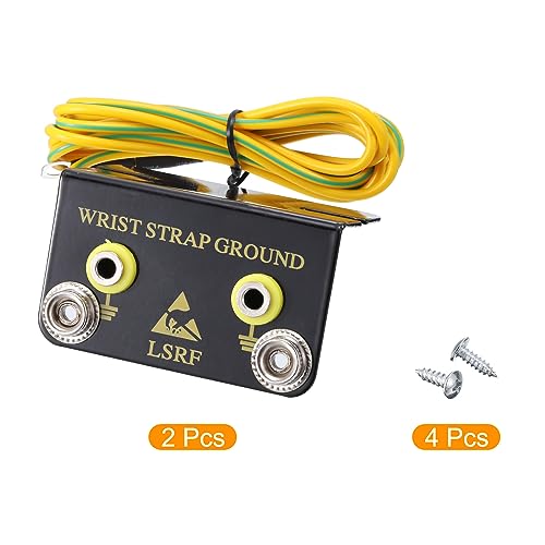 Image of MECCANIXITY ESD Anti Static Grounding Socket L Shaped ESD Ground Socket Connector 2 Hole for Wrist Strap Grounding, Pack of 2