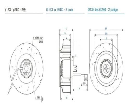 Ventilateur centrifuge 2RRE45 résout les pertes de pression des conduits d'extraction 230V