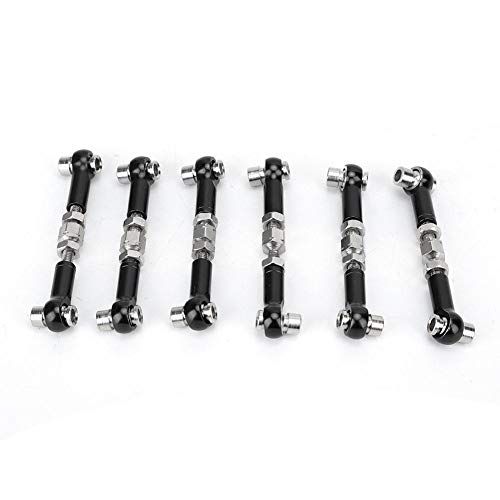 Rc Tie Rod Set, 6Pcs Adjustable Servo Linkage 47Mm For 1/12 And 1/10 Drift Car Truck Buggy Part(Black) #TOP6