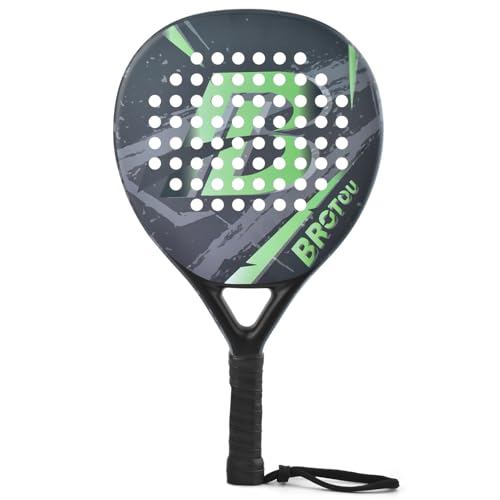 BROTOU Padel Tennis Racket Carbon Fiber Surface with EVA Memory Foam Core with Carry Bag