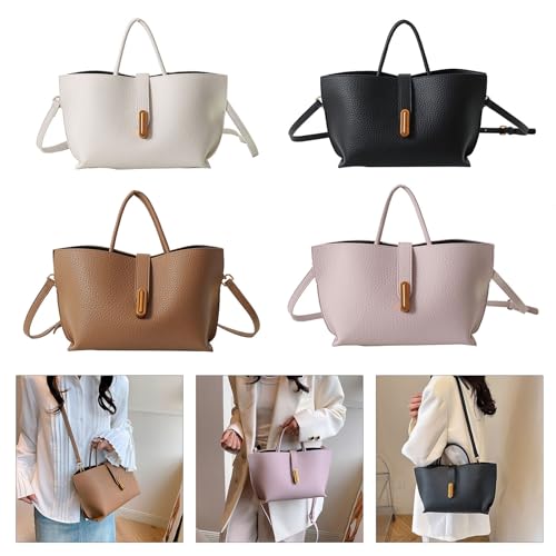 Women Bucket Bag Solid Color Shoulder Bag PU Leather Handbag Korean Styles Crossbody Simple Messengers For Daily Solid Color2