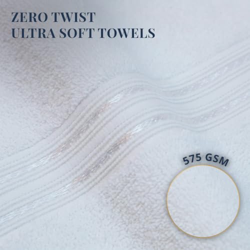 Image of LANE LINEN Luxury Bath Towels Set - 1 Piece, 100% Cotton Bathroom Towels, Zero Twist, Quick Dry Absorbent Bath Towel, Super Soft Gym Towel - White