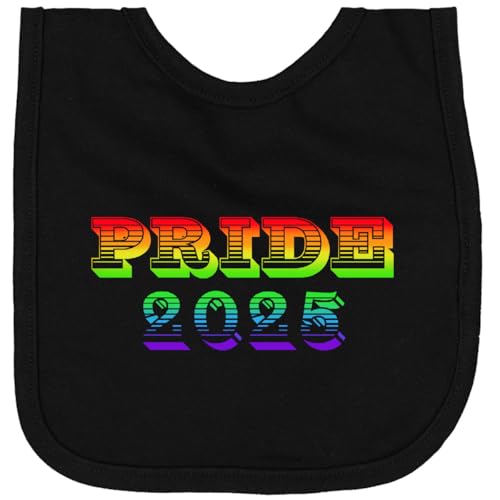 inktastic Pride Month 2025- Rainbow Retro Font Newborn Bib