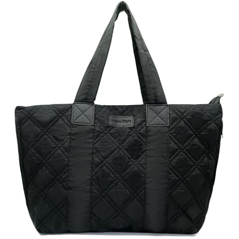Fozehlad Quilted Work Tote Bag for Women Lightweight Puffer Tote Bag Large Satchel Shoulder Handbag with Zipper Cover