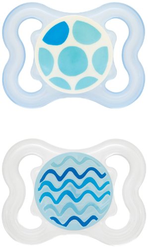 Image of MAM Mini Air Pacifiers, Binky for 0-6 Months, BPA-Free Silicone Nipple, Ideal for Sensitive Skin & Breastfed Newborns, Easy to Clean, Developed with Medical Experts, 2 Count Binkies, Sterilizer Case