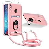 Asuwish Phone Case for Samsung Galaxy A20 A30 with Tempered Glass Screen Protector Cover and Crossbo