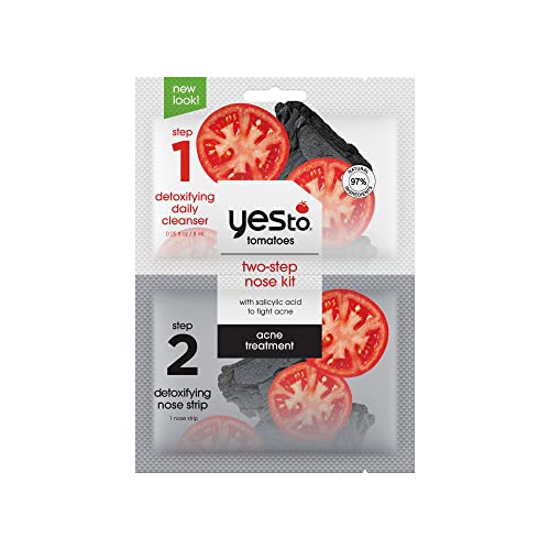 Yes To Tomatoes Two-Step Nose Kit, Detoxifying Daily Cleanser & Nose Strip Clears Breakouts Without Over-Drying With Salicylic Acid & Antioxidants, Natural, Vegan & Cruelty Free, 1-Pack #TOP18