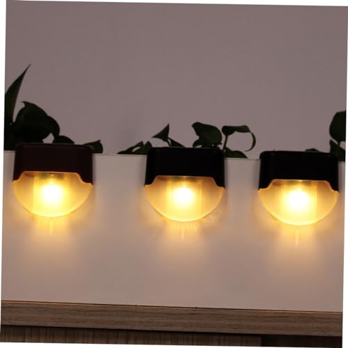 HOMSFOU 1pc Solar Led Stair Lamp Outdoor Lighting Tool for Handrails Fences Warm Light for Safe Illumination All Weather Conditions Easy Installation