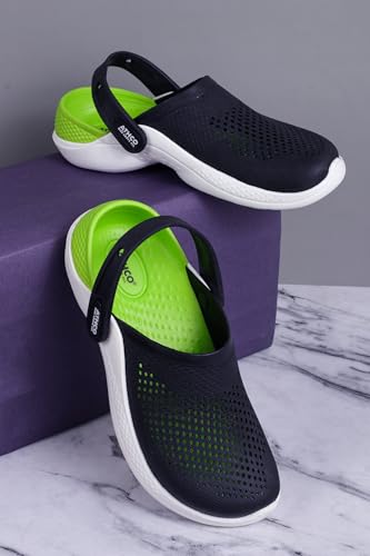 Image of Athco Avatar Clogs for Men|Boys|Unisex|Dual-Color Soft EVA Cushioned Footbed|Easy Wear with Adjustable Back Strap|Lightweight|Flexible|Breathable|Extra Soft Comfortable Anti-Skid Casual Mule|All-Season|Summer|Monsoon|Rain|Winter|Waterproof|Casual Slip-On Sandal|Indoor & Outdoor Wear|Trendy|Fashionable|Stylish|Shoes