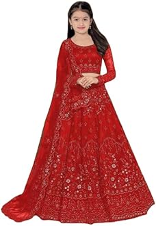 PREHANA FASHIONGirls Ethnic Wear Embroidery Work Readymade Traditional Lehenga Choli With Dupatta Set
