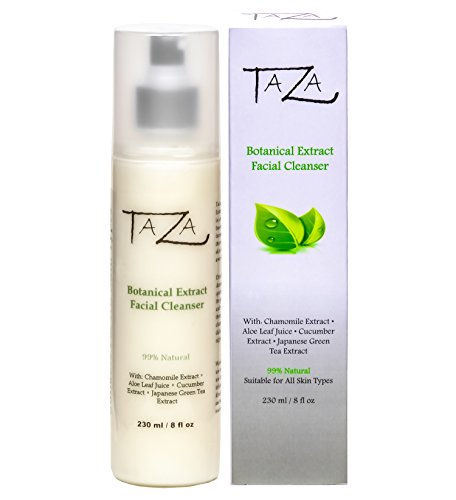 Premium Taza Natural Botanical Extract Facial Cleanser, 8 oz (231 ml) â™¦ Firmer and Refined Skin â™¦ With: Chamomile Extract, Aloe Leaf Juice, Cucumber Extract, Japanese Green Tea Extract