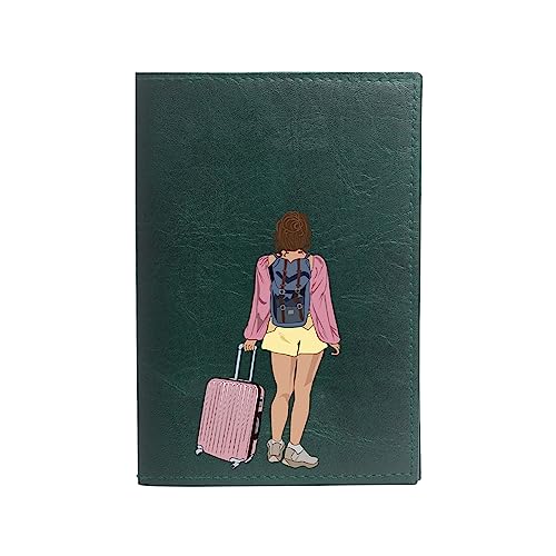 Image of The Messy Corner Unisex Vegan Leather Passport Cover | Classy & Stylish Printed Travel Case | (Forest Green, Explorer)