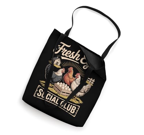Bolsa tote divertida de granja de gallinas y huevos frescos Fresh Eggs Social Club miniatura 2