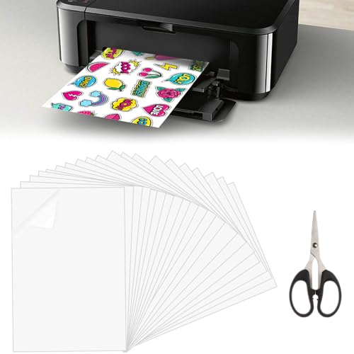 20 Hojas Vinilo para Imprimir Adhesivo A4, Papel Adhesivo Imprimible, Impresoras Papel Pegatina para Imprimir, Etiqueta de Vinilo Imprimible, Printable Vinyl Sticker Papper, Vinyl Sticker Papper