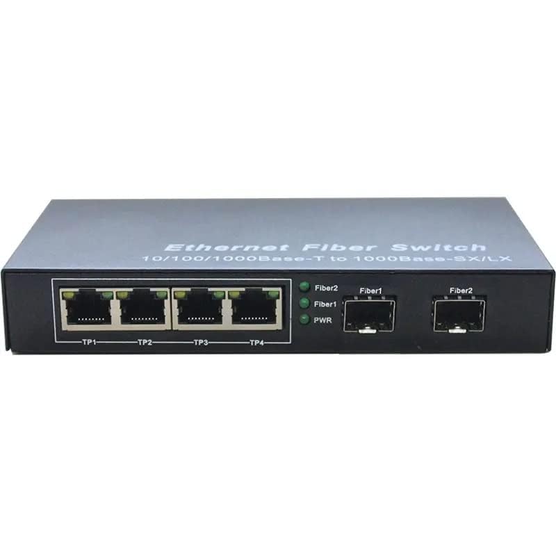 Hanutech 10/100/1000Mbps Unmanaged 2SFP 4RJ45 Etherent to Fiber Optic Switch Gigabit Media Converter 1000Mbps Fiber Optical Trasnceiver Switch-image-28
