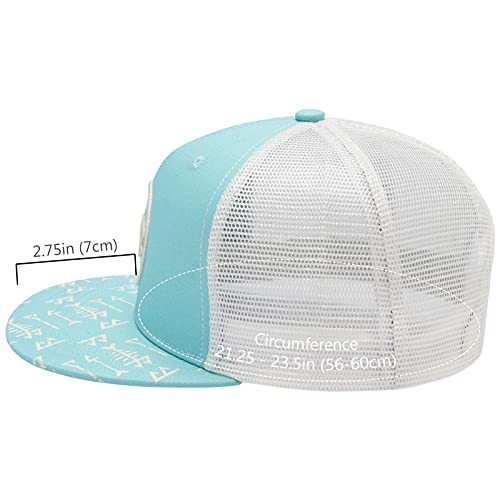 Image of BASSDASH Flat Brim Trucker Cap Adjustable Snapback Hat Mesh Back for Men Women