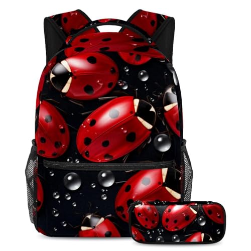 Sac à dos polyvalent grand volume pour soulager le dos avec motif floral rouge