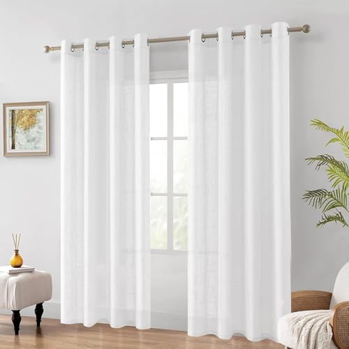 Recopilación de Cortina - 5 favoritos. 44 Cortinas Translucidas Paquete De 2 Juego Poliéster Tela, Ligero Vertical Cortinas lino Con Ojales En La Parte Superior Para Barra, Cortina Para Sala, Dormitorio, Cocina, Baño...