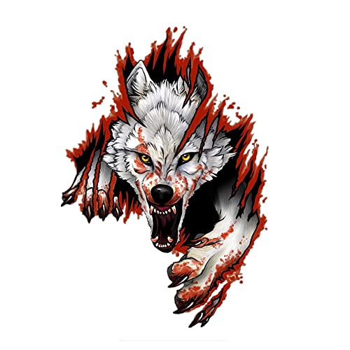 3D Personalized Car Stickers Decal Blood Wolf Reflective Stickers Decoration ...