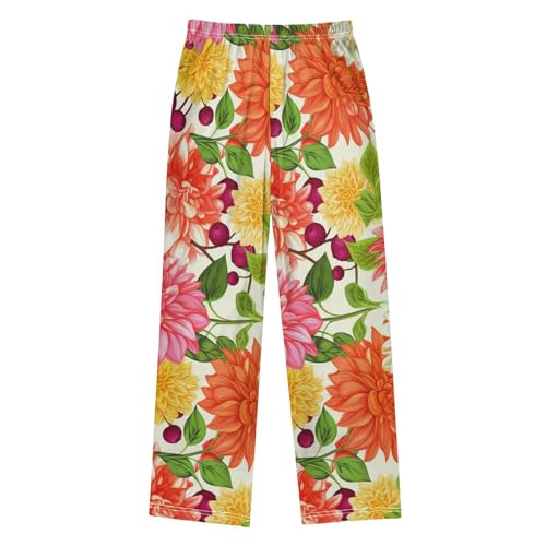 J JOYSAY Flower Berry Ivory Pajamas Pants Soft Long Pajama Bottoms Lounge Sleep Pants Size S-XL2