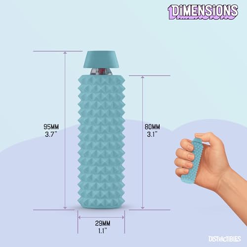 Image of Distractibles Spike Roller Clicker, Tactile Pain Stim Fidget with Clicker Switch, Pain Stimulation Roller with Lanyard (Blue)