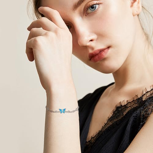 ONEFINITY Butterfly/Shamrock/Feather/Blue Opal/Green Chrysoprase/Lapis Lazuli/Mustard Seed/Daisy/Cross/Chakra Bracelets S925 Sterling Silver Bracelet Jewelry For Women4