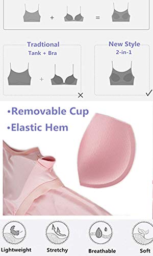 H Hiamigos Women's Nightgown Adjustable Spaghetti Strap Full Slip With Built In Bra Chemise Nightgowns Lounge Dress Black Xx-Large #TOP1