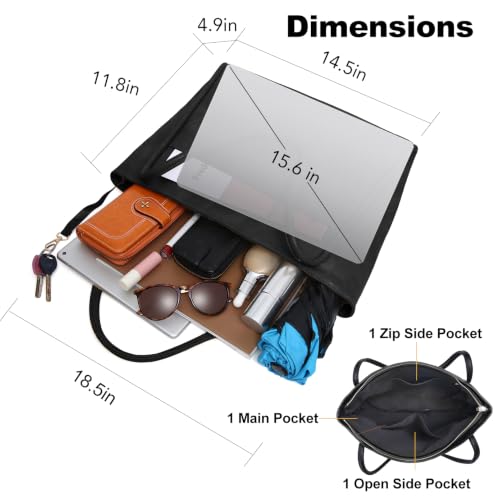 Image of Vegan Leather Tote Bag for Women Large Purse for Work Lady Handbag