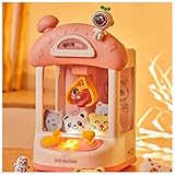HBDSMLPL Mini Maquina De Garra, Maquina De Gancho con Luz Y Música,3 Volteador y 20 Muñecas, Máquina Miniatura Garra para Niños Niñas Edad 5-8-10-13,Pink