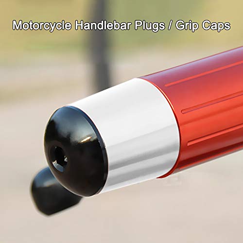 Anself Par de Universal motocicleta Moto alumínio guiador Bar Ends Plugs aperto Caps