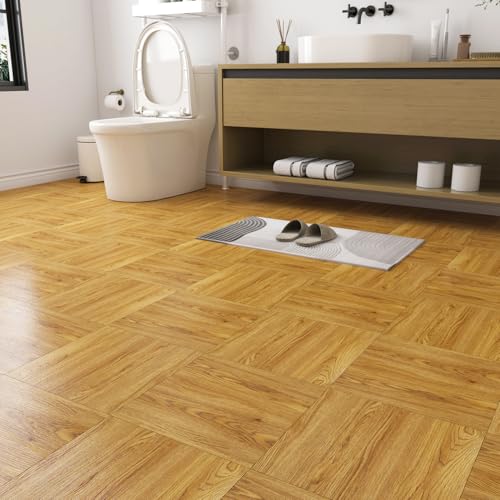 LaCheery 12x12 Peel and Stick Floor Tile Brown Wood Flooring Peel and Stick Waterproof Self Adhesive...