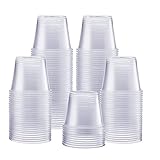 Comfy Package [5.5 oz. - 100 Count Clear Disposable Plastic Portion Cups with Lids - Soufflé Cups, Jello Shot Cups With Lids, Clear Plastic Containers Perfect for salad Dressing and More